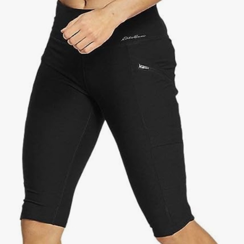 Eddie Bauer Black Women's Trail Tight Knee Shorts, XL
